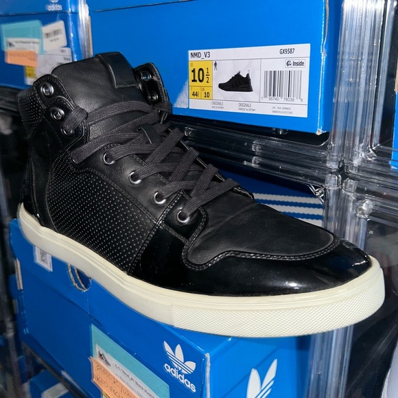 Express Men’s Black Sneakers Mid’s Size 10 Preowned in Excellent Condition - Picture 7 of 10